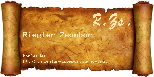 Riegler Zsombor névjegykártya